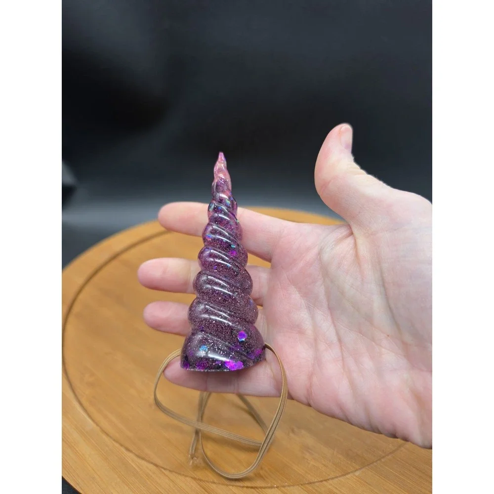 Cosplay Resin Unicorn Horn Costume‎ Accessory Purple Glitter